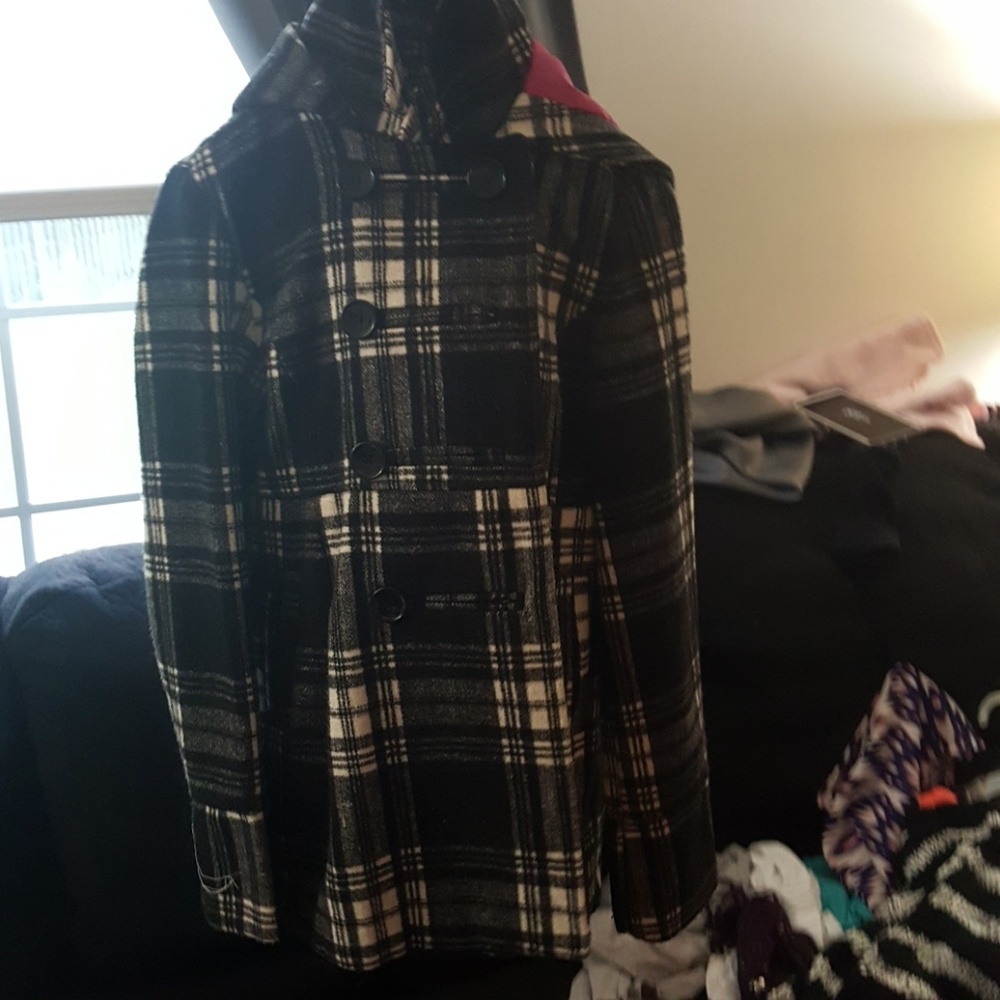 Kids plaid peacoat